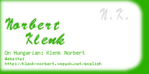 norbert klenk business card